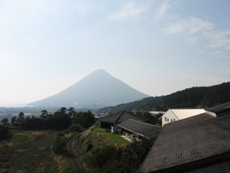 山川工場より開聞岳を望む